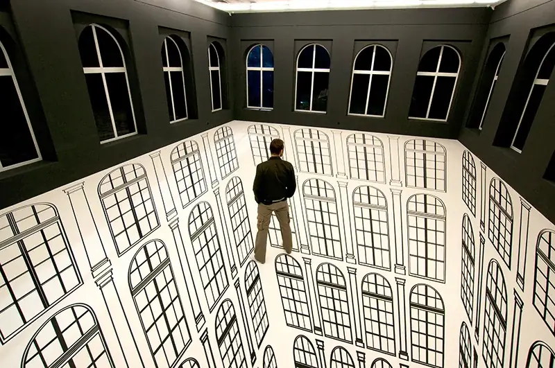 Abyssal, 2010 — Vinil adesivo, paredes pintadas e filtros de luz