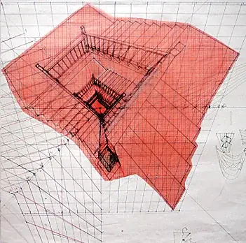 Escada Inexplicável, 1999 — Pintura sobre chapas de PVC